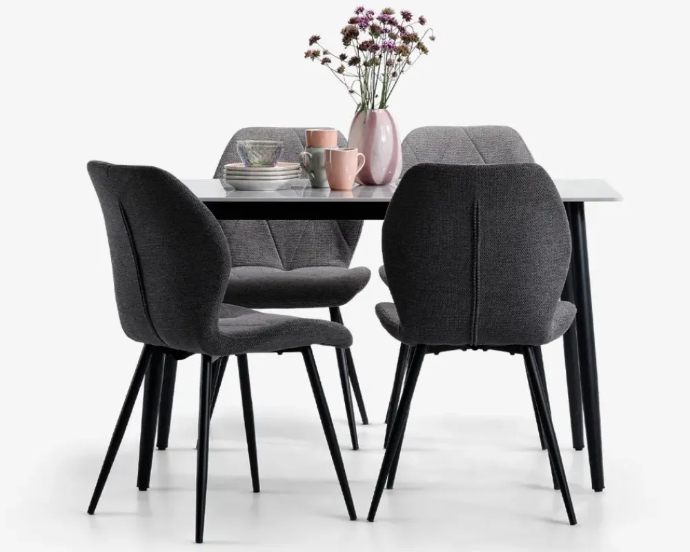 Discount Daells Bolighus Køkkenbord i grå med sort stel 70 x 120 cm