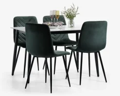 New Daells Bolighus Køkkenbord i hvid med sort stel 70 x 120 cm