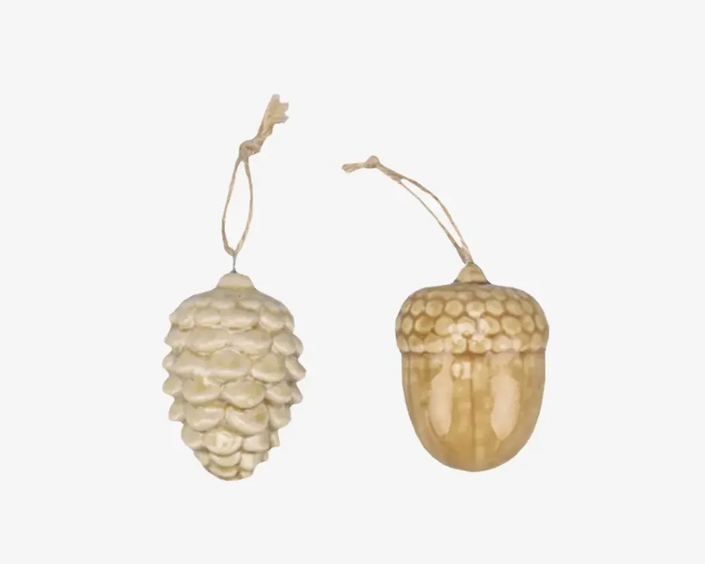 Clearance Daells Bolighus Kogle Ornament Ass. H.8,5cm Creme