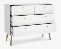 Online Daells Bolighus Kommode Bodo med 4 skuffer hvid