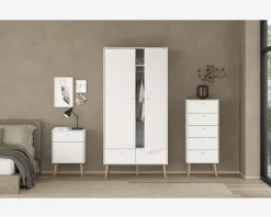 Online Daells Bolighus Kommode Bodo med 5 skuffer hvid