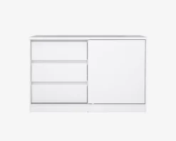 Clearance Daells Bolighus Kommode Naia med 3 skuffer og en skydedør hvid