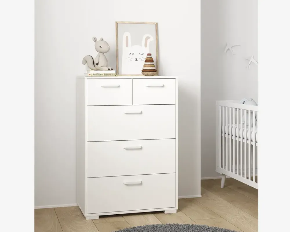 New Daells Bolighus Kommode Sofia hvid med 5 skuffer