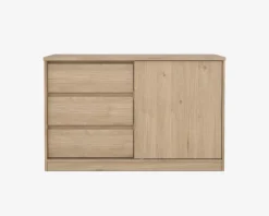 Discount Daells Bolighus Komode Naia med 3 skuffer og 1 skydelåge eg