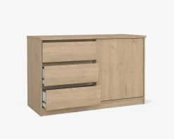 Discount Daells Bolighus Komode Naia med 3 skuffer og 1 skydelåge eg