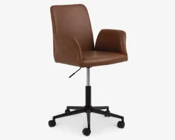 Clearance Daells Bolighus Kontorstol cognac kunstlæder