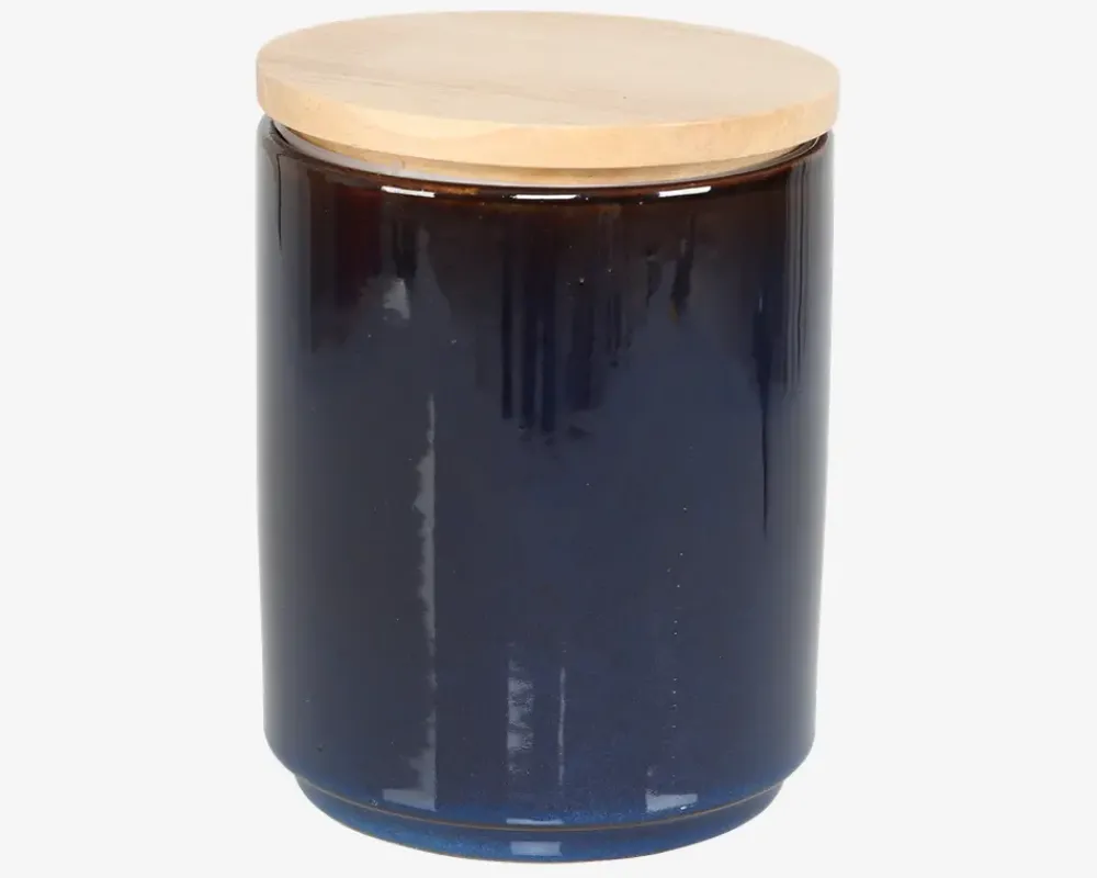 Daells Bolighus Krukke M. Trælåg H.15 cm Blå