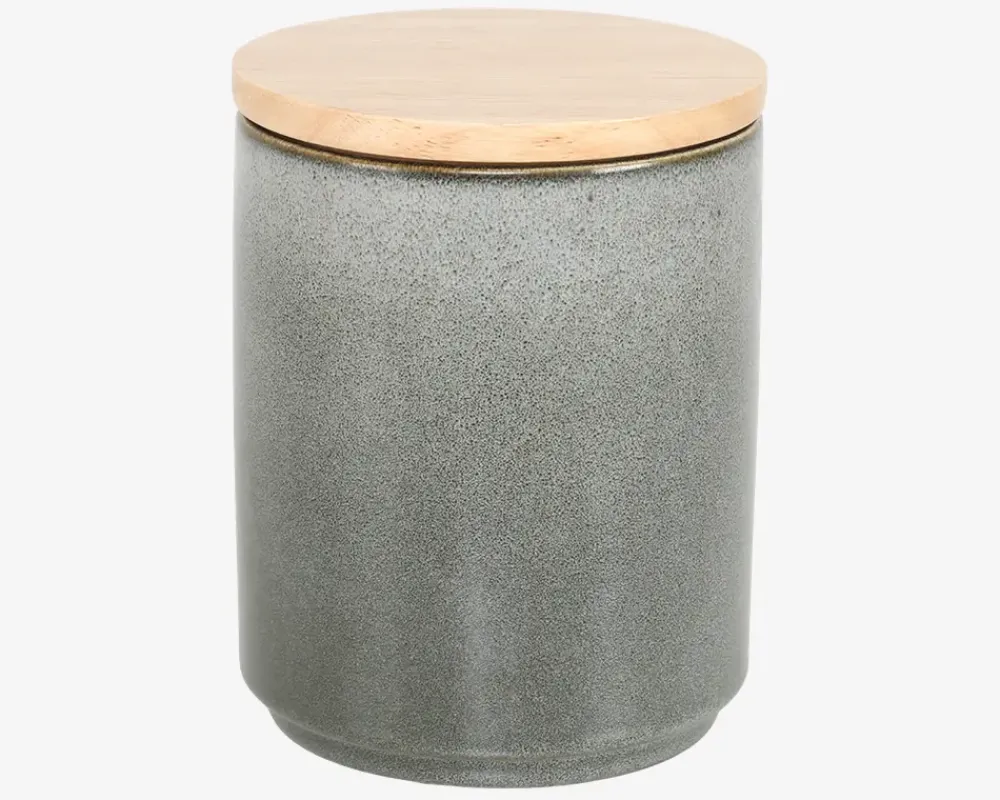 Outlet Daells Bolighus Krukke M. Trælåg Mat H.15 cm Grå