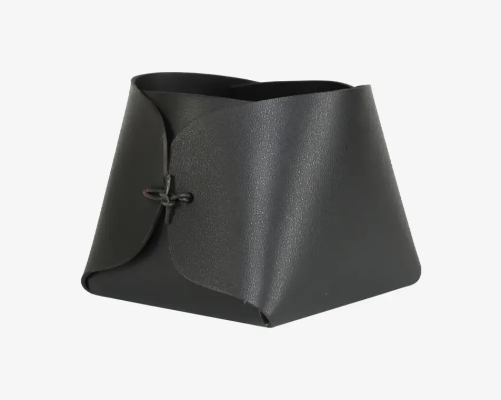 New Daells Bolighus Kurv Bøffellæder Sort 15x15x15 cm