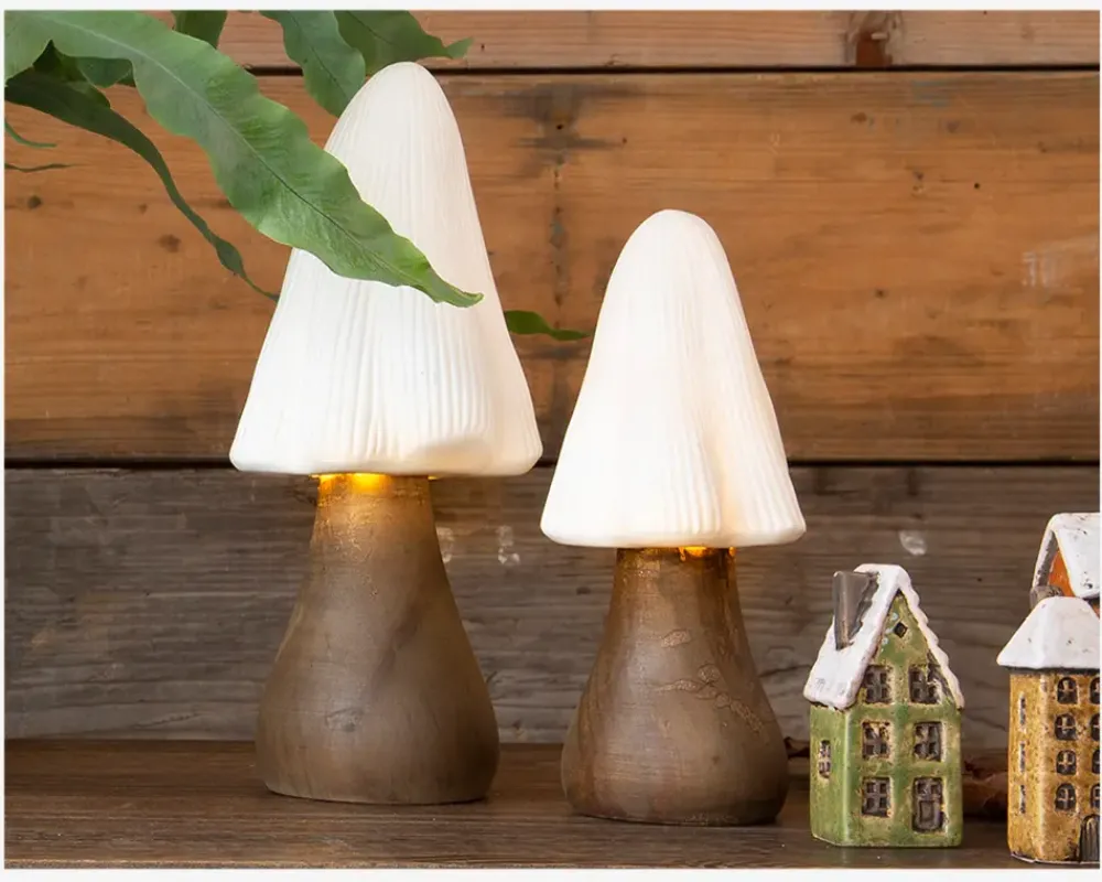 Outlet Daells Bolighus Lampe svamp LED mørk H.26 cm