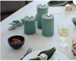 Discount Daells Bolighus LED Bloklys Olive H.12,5xØ.7,5cm Grøn