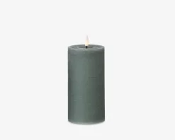 Hot Daells Bolighus LED Bloklys Olive H.15xØ.7,5cm Grøn