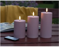 New Daells Bolighus LED Bloklys 3pk Rosa Ø.7,5 cm