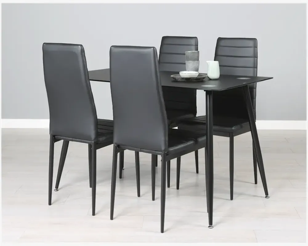 New Daells Bolighus Lille spisebord i sort glas