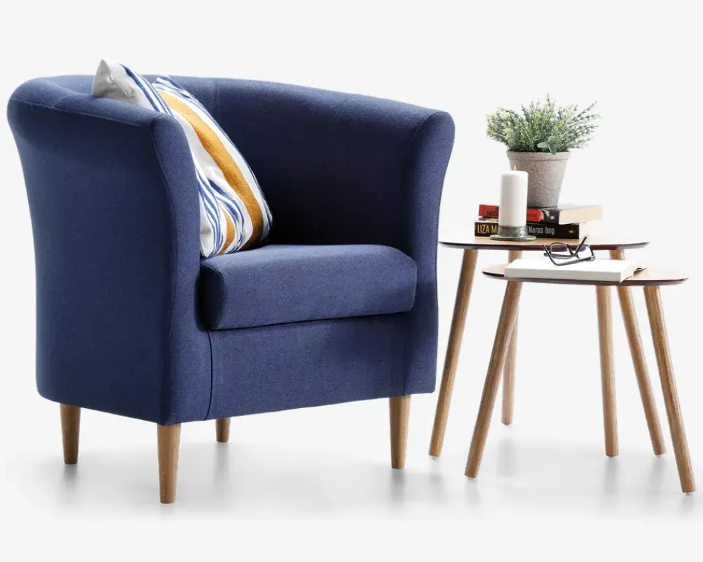 Daells Bolighus Lænestol Flash Med Eg Ben Blå