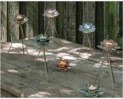 Sale Daells Bolighus Loe fyrfadsstage lotusblomst amber Ø.12 cm Orange