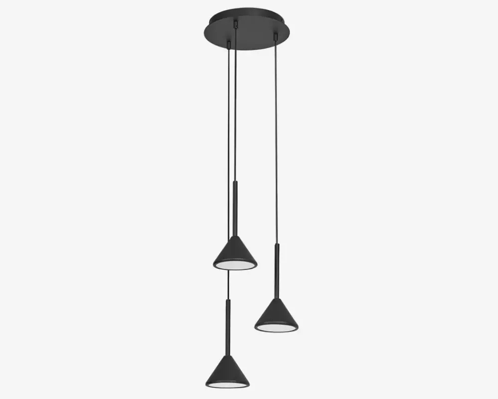 Best Daells Bolighus Loftlampe Fuji 3 x pendel sort Ø.29 cm