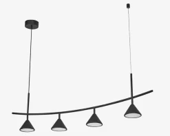 Sale Daells Bolighus Loftlampe Fuji 4xpendel sort L.120,5 cm