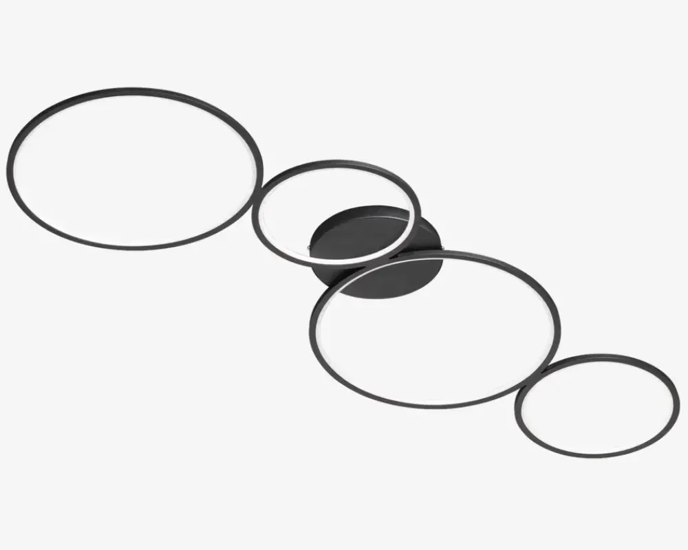 New Daells Bolighus Loftlampe Rondo 4 Sort L.97 cm