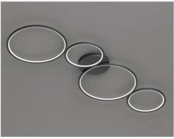 New Daells Bolighus Loftlampe Rondo 4 Sort L.97 cm