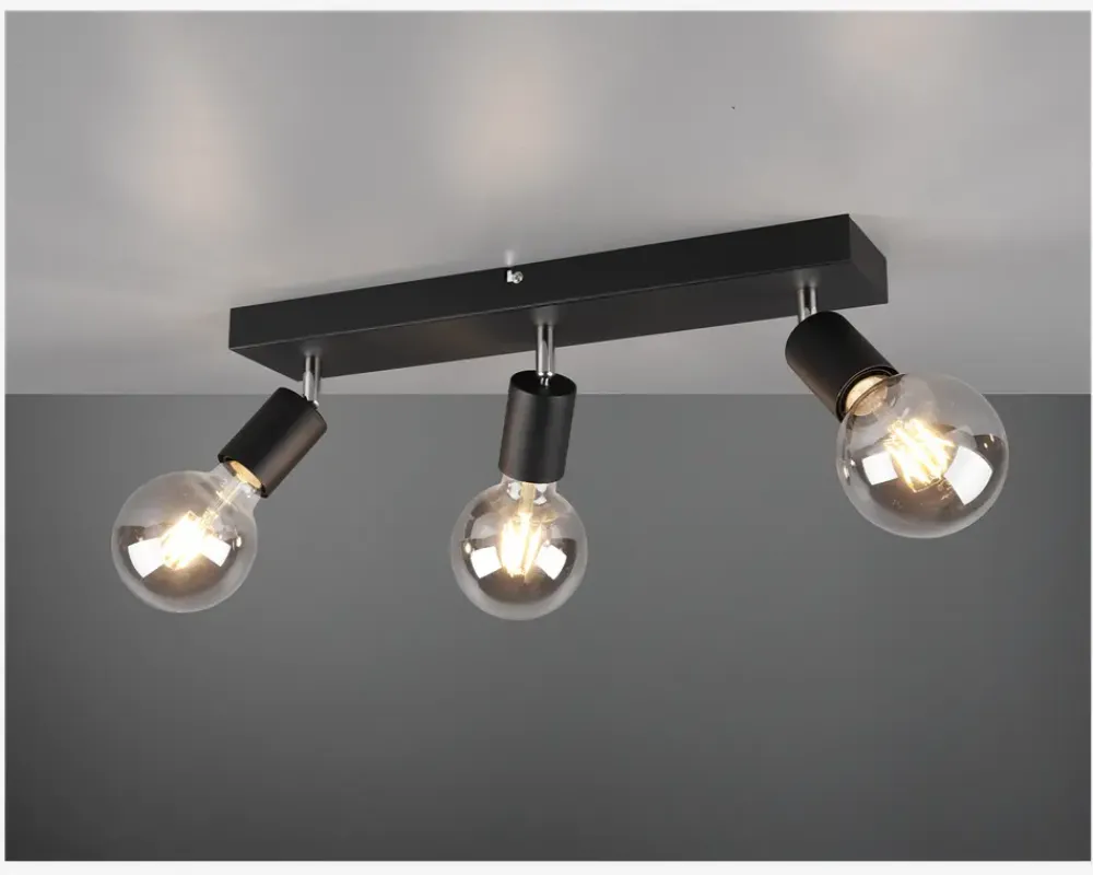 Daells Bolighus Loftlampe Vannes 3 Sort L.44 cm