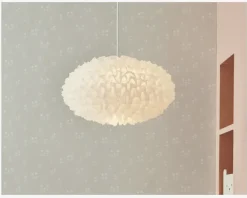 Online Daells Bolighus Loftlampe Villo Hvid Chiffon Ø.30 cm