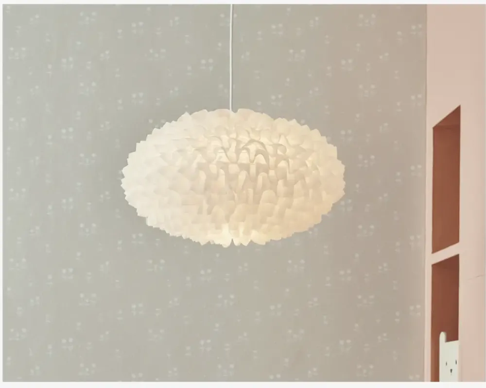 Online Daells Bolighus Loftlampe Villo Hvid Chiffon Ø.30 cm