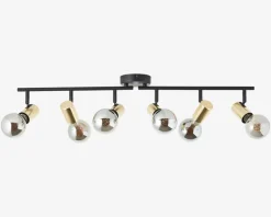 Online Daells Bolighus Loftspot Kerry Sort/Messing 6 x E27