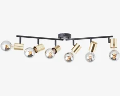 Online Daells Bolighus Loftspot Kerry Sort/Messing 6 x E27