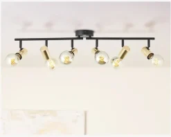 Online Daells Bolighus Loftspot Kerry Sort/Messing 6 x E27