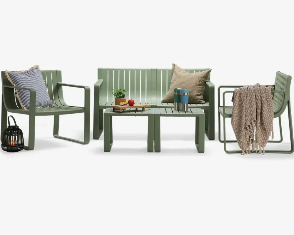 Outlet Daells Bolighus Loungesæt grøn plast 5 dele