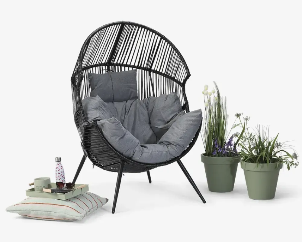 Clearance Daells Bolighus Loungestol Cozy i sort/grå