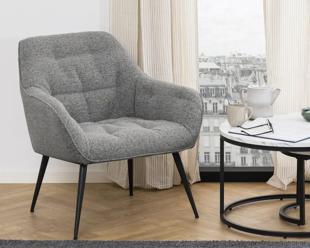 Best Daells Bolighus Loungestol grå møbelstof