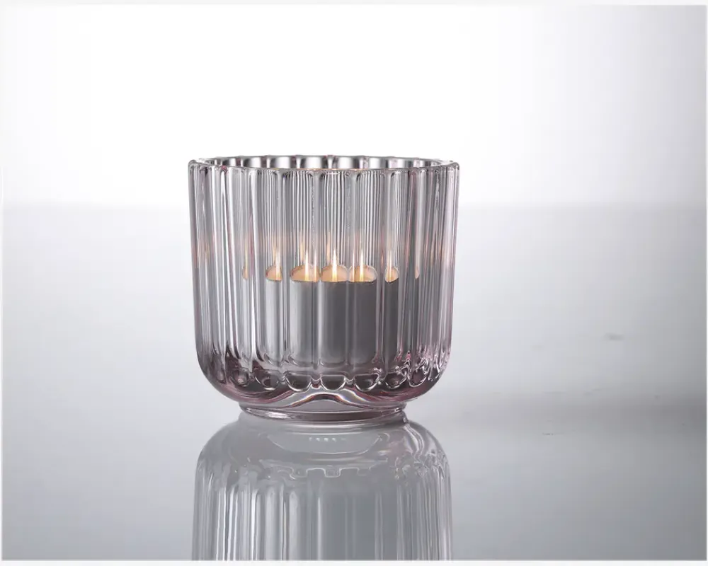 Best Daells Bolighus Lyngby fyrfadsstage glas pink H.6,5 cm Lyserød