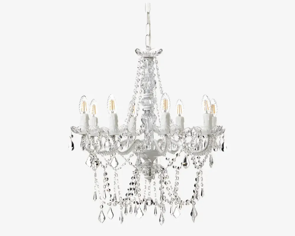 Outlet Daells Bolighus Lysekrone Imperial 8-armet Hvid Ø.55 cm