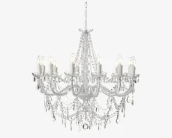 New Daells Bolighus Lysekrone Imperial 12-Armet Hvid Ø.74 cm