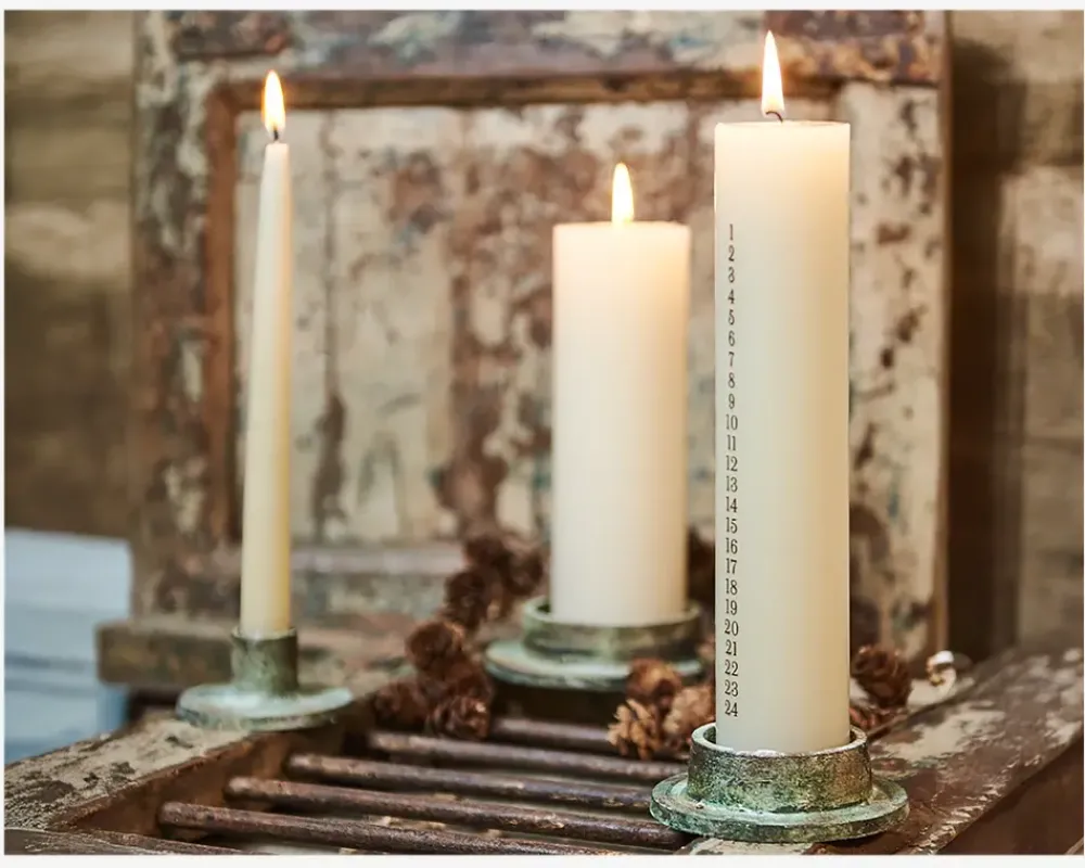 New Daells Bolighus Lysestage Alu Antik Grøn Ø.10 cm