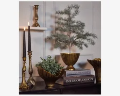 Sale Daells Bolighus Lysestage Alu Guld Antik H.28 cm