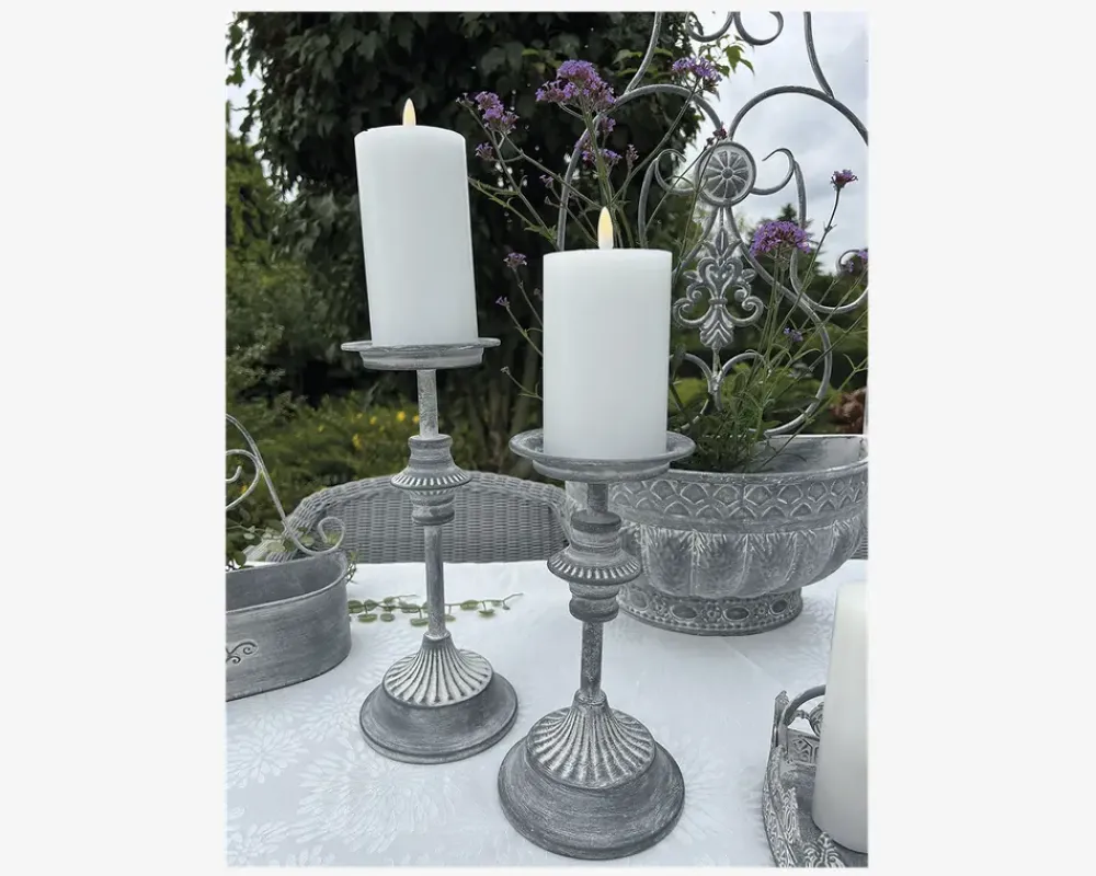 Online Daells Bolighus Lysestage Bloklys Grå H.30