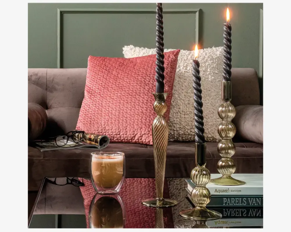 Clearance Daells Bolighus Lysestage Bubbles Mos H.16 cm Grøn