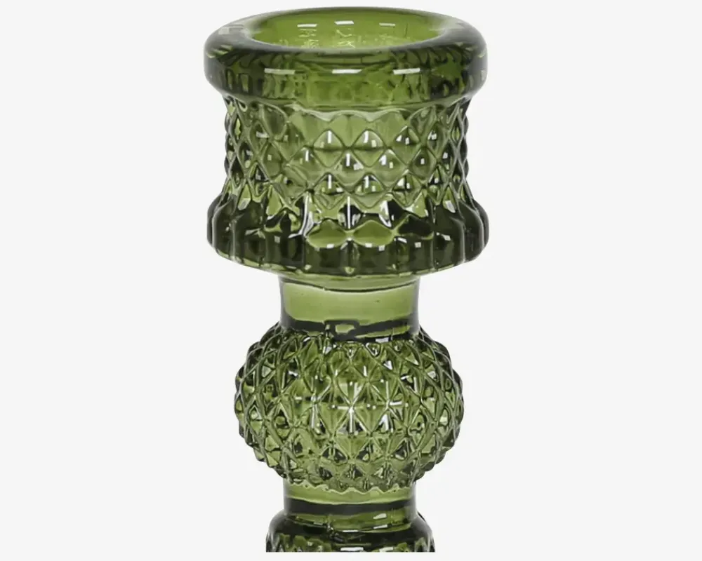 Best Daells Bolighus Lysestage Glas H.11 cm Grøn