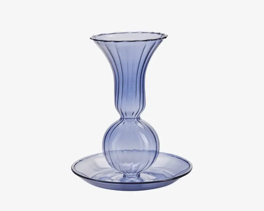 Hot Daells Bolighus Lysestage Tulip H.11,5 cm Blå