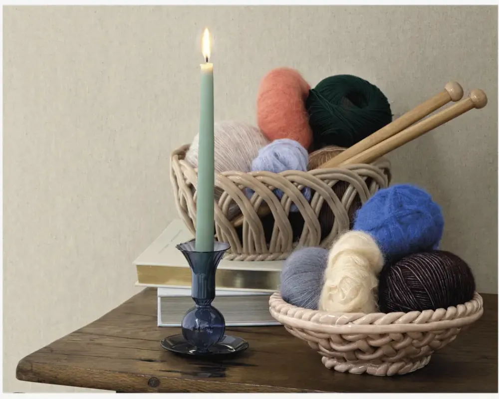 Hot Daells Bolighus Lysestage Tulip H.11,5 cm Blå