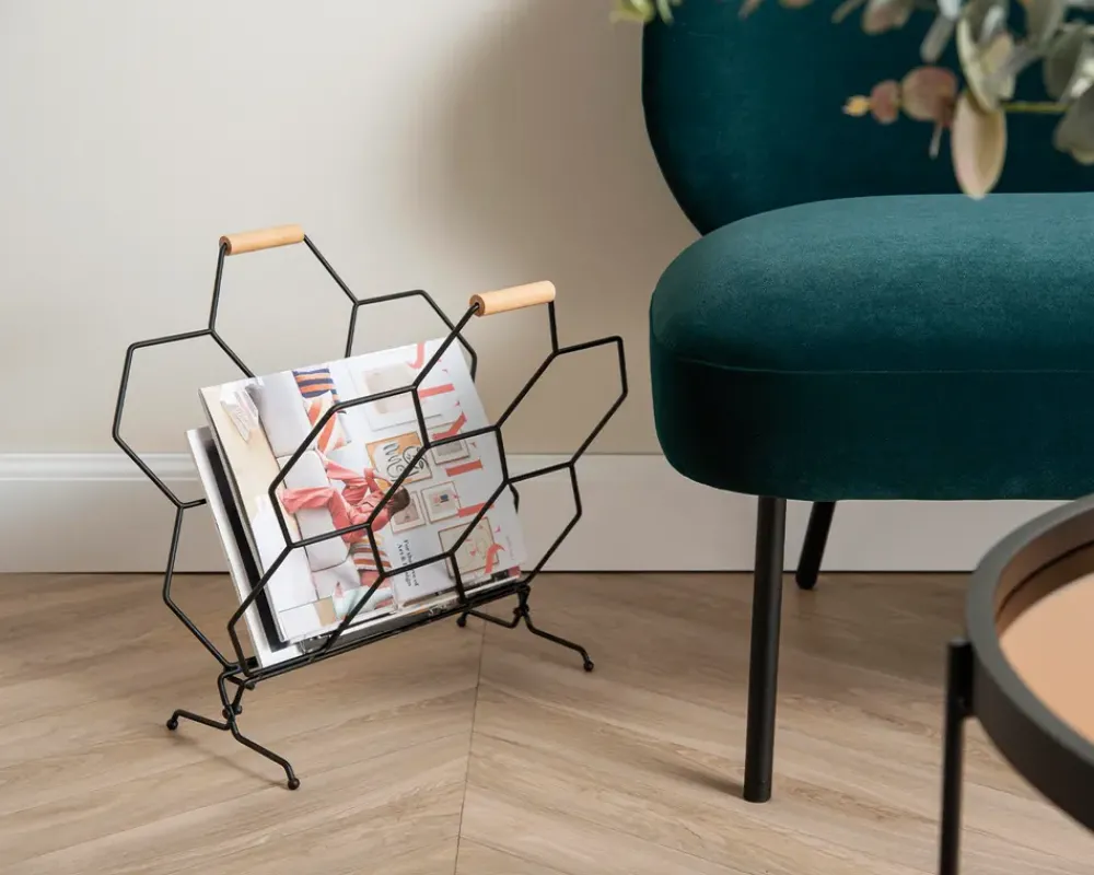 New Daells Bolighus Magasinholder Honeycomb sort H.45 cm