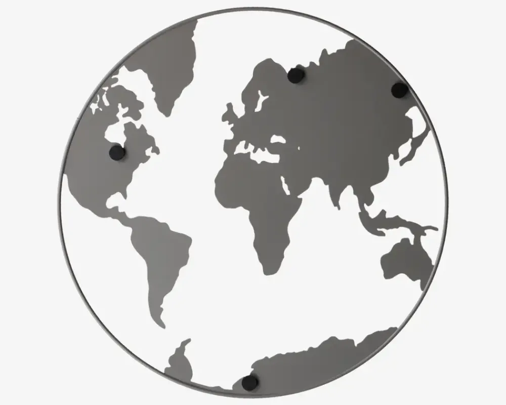 Best Daells Bolighus Magnettavle verden jern Ø.50 cm Grå