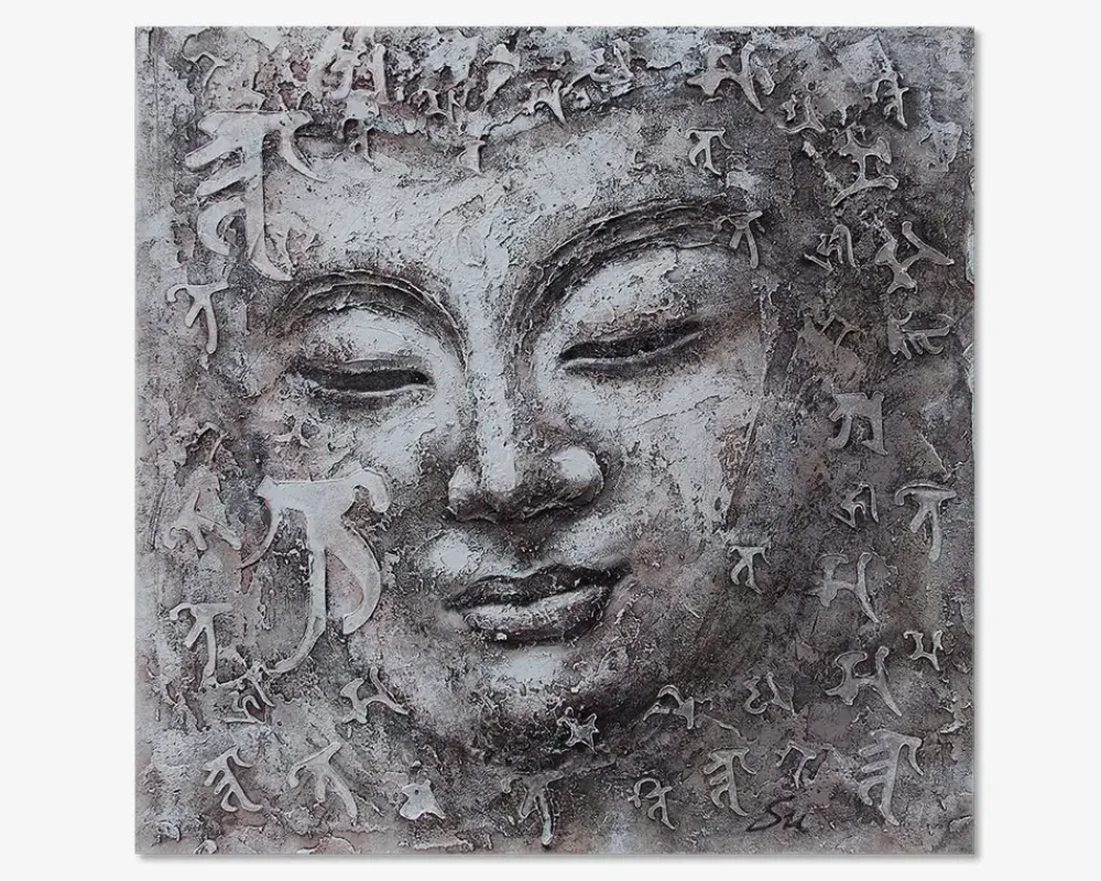 New Daells Bolighus Maleri buddha grå 80x80 cm