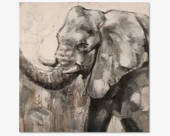 Outlet Daells Bolighus Maleri elefant grå 80x80 cm