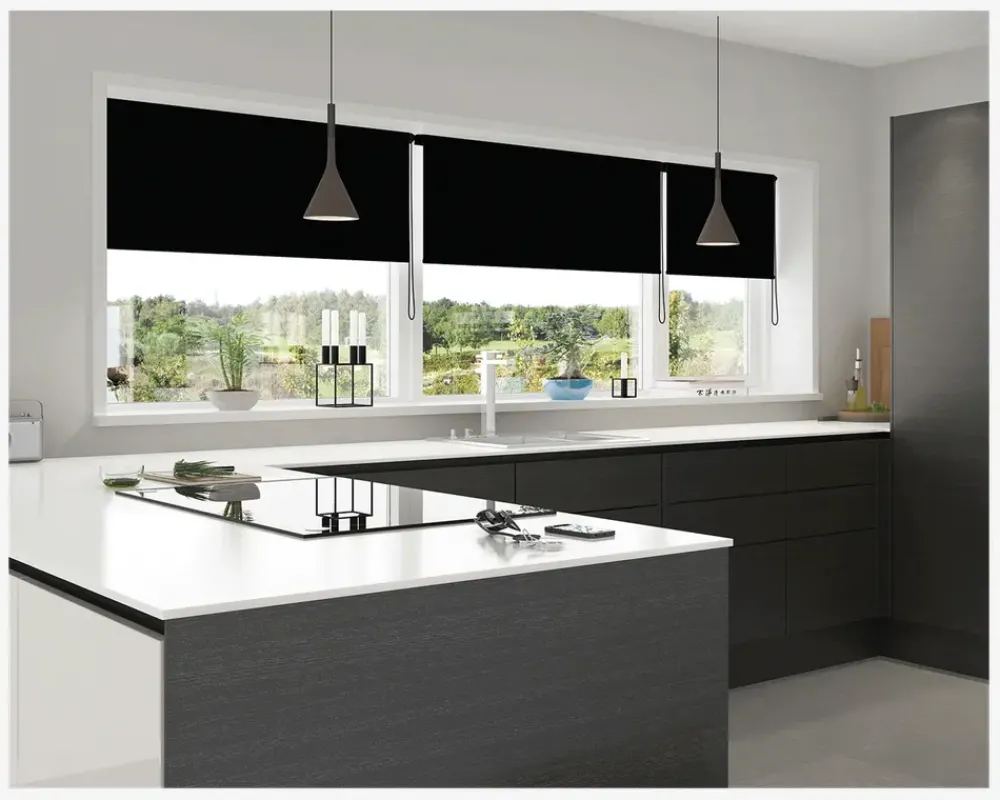 Hot Daells Bolighus MørkL. Uni m. Kæde 110x175 cm Sort