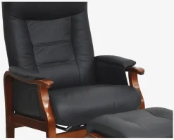 New Daells Bolighus Otium Stol Læder/Mahogni Sort