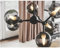 Online Daells Bolighus Pendel Atom Røgfarvet Ø.45 cm Sort, Grå, Røgfarvet